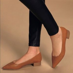 Lulus camel low pointed-Toe heels